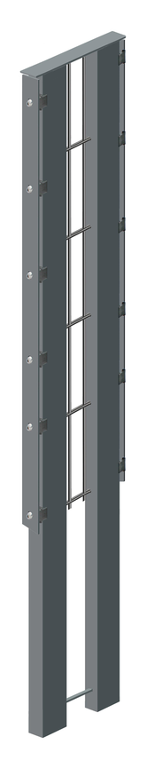 Poteau Gabion double avec panneau rigide (Anthracite)