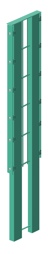 Poteau Gabion double avec panneau rigide (Vert mousse)