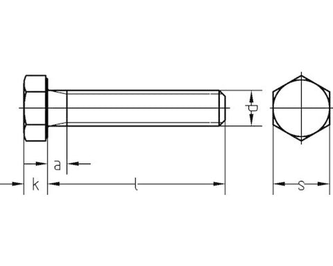 Vis à six pans M10x25 mm galvanisées