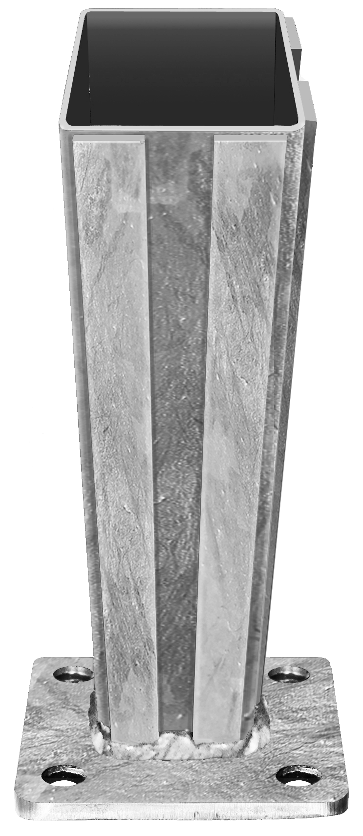 Bodenplatte 150x150x8 mm für Pfosten 60/60