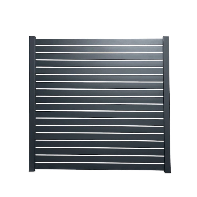 Aluminiumzaun-Set mit Lamellen (Anthrazitgrau)