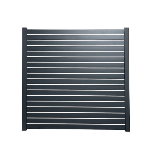 Aluminiumzaun-Set mit Lamellen (Anthrazitgrau)