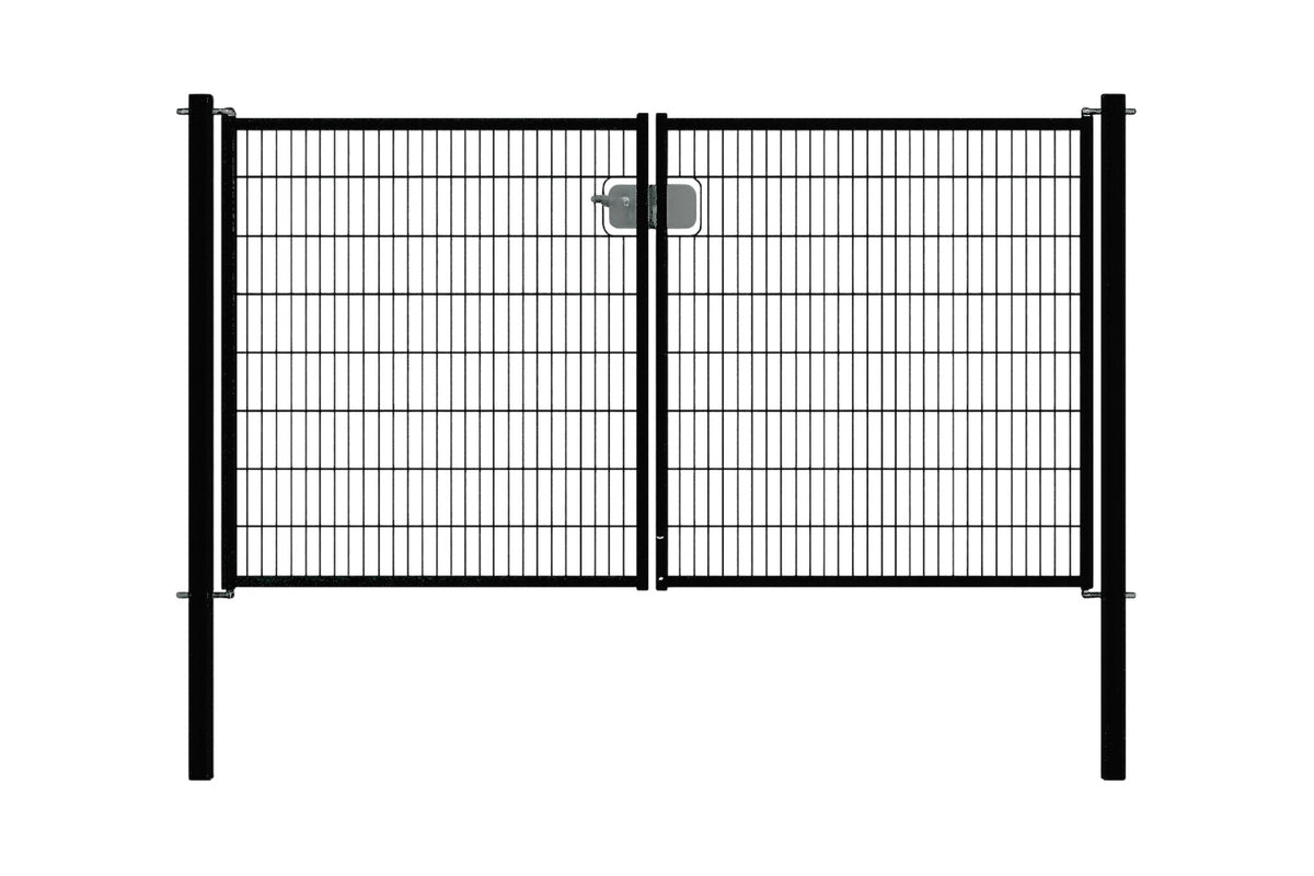 Zweiflüglige Toranlage 2D (Schwarz)