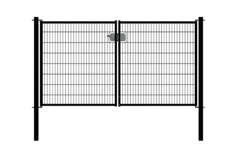 Zweiflüglige Toranlage 2D (Schwarz)